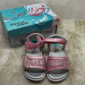 Little Girls Rachel Sandals. Size 8 toddler. Pink with Pink Glitter